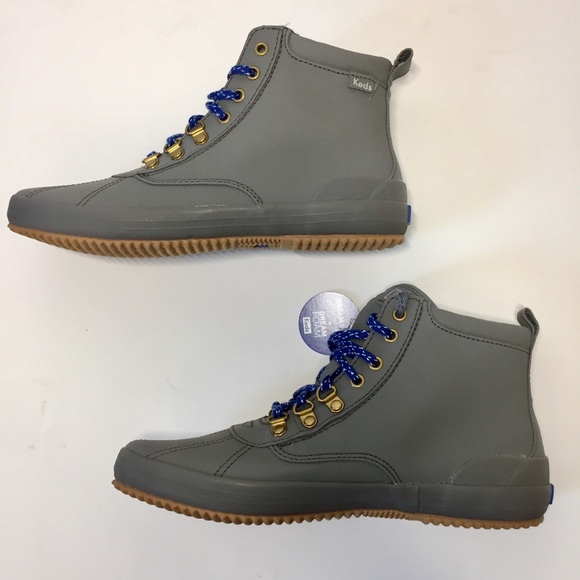 Keds Gray Scout Matte Twill WX chunky Ankle Boots - Picture 12 of 16